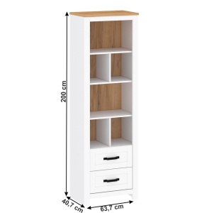 RAFT DESCHIS LANZETTE R, ALB ALBA/STEJAR CRAFT AURIU, DIN DTD LAMINAT, STIL MODERN, TK - Img 4