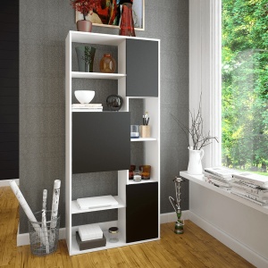 RAFT MULTIFUNCTIONAL ULIMI, ALB/NEGRU, DIN DTD LAMINAT, STIL MODERN, TK