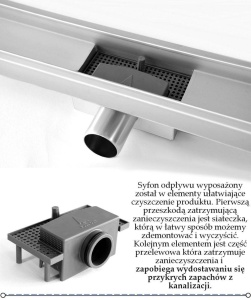 RIGOLA DUS, REA GREEK, 100CM, INOX, CALITATE SUPERIOARA, REA