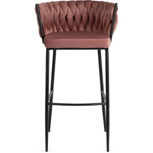 SCAUN BAR, ARTIM MEBLE, REALIZAT DIN CATIFEA SI METAL, CULOARE ROZ/NEGRU, STIL MODERN - Img 2