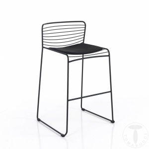SCAUN BAR INTERIOR/EXTERIOR, MARTHA BLACK, CADRUL DIN METAL, STIL INDUSTRIAL, COD 4708
