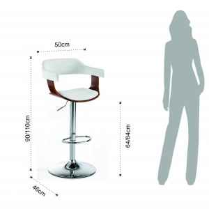 SCAUN BAR, KALMAR, CADRUL DIN METAL, LEMN SI PIELE ECO, STIL MODERN, COD 4374 - Img 4
