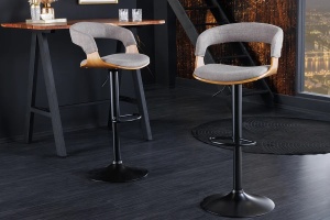 SCAUN BAR, MANHATTAN, METAL, LEMN SI PIELE ECO, STEJAR