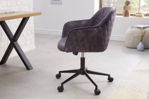 SCAUN BIROU AJUSTABIL, EUPHORIA, COD 40865, DIN METAL SI CATIFEA GRI INCHIS - Img 2