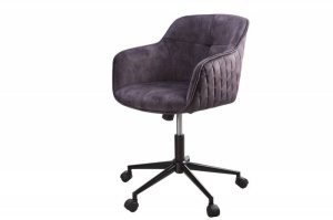 SCAUN BIROU AJUSTABIL, EUPHORIA, COD 40865, DIN METAL SI CATIFEA GRI INCHIS - Img 6