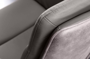 SCAUN CONFORTABIL, BIG GEORGE, PIELE NATURALA SI PICIOARE METAL, COD 43635, ROTATIV - Img 3