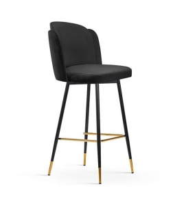 SCAUN DE BAR BEETLE 60, NEGRU/AURIU/NEGRU, STIL MODERN