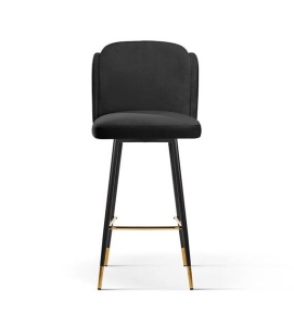 SCAUN DE BAR BEETLE 60, NEGRU/AURIU/NEGRU, STIL MODERN - Img 2