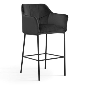 SCAUN DE BAR BOSTON 70, NEGRU/NEGRU, STIL MODERN