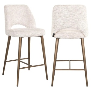 SCAUN DE BAR DELPHINE LOVELY CREAM 11, S4628, CONFECTIONAT DIN 100% POLIESTER SPUMA SI METAL, RICHMOND INTERIORS