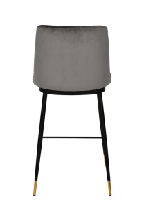 SCAUN DE BAR GRI INCHIS, CU TAPITERIE DIN CATIFEA SI METAL, DIEGO 65, STIL MODERN - Img 4