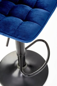 SCAUN DE BAR H95, ALBASTRU/NEGRU, TAPITERIE DIN CATIFEA SI PICIOARE DIN METAL, STIL MODERN - Img 5