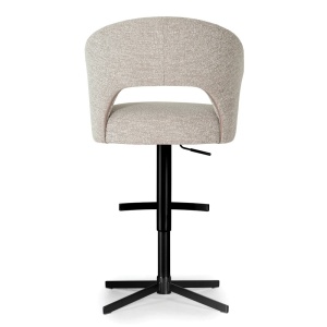 SCAUN DE BAR, INES SUPREME CROSS, BEJ/NEGRU, TAPITERIE DIN TEXTIL, SPUMA, ARCURI SI METAL, STIL MODERN - Img 3