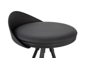 SCAUN DE BAR LANZA NEGRU, 76, CONFECTIONAT DIN METAL SI PIELE ECOLOGICA, STIL MODERN - Img 3