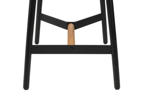 SCAUN DE BAR LAYKO 65, NEGRU, CONFECTIONAT DIN MDF FURNIRUIT SI METAL, STIL MODERN - Img 3