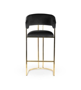 SCAUN DE BAR MARCILLE 2 60, NEGRU/AURIU, STIL MODERN - Img 2