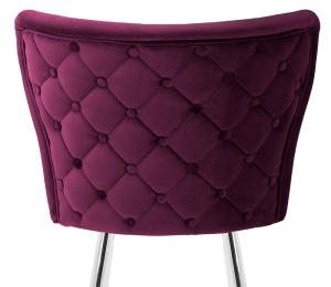 SCAUN DE BAR MODENA 60, BORDO/CROM, STIL MODERN, CONFECTIONAT DIN METAL SI CATIFEA - Img 2