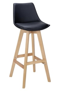 SCAUN DE BAR NEGRU HOKER SLIM SOFT STIL MODERN B2
