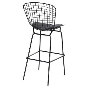 SCAUN DE BAR NEGRU NET, DIN METAL SI PIELE ECO, STIL MODERN B2 - Img 2