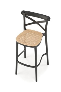 SCAUN DE BAR OUTDOOR, H-111, DE CULOARE NEAGRA, DIN POLIPROPILENA - Img 5