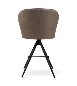 SCAUN DE BAR PIVOTANT SHELLY SUPREME TWIST, 70 CM, BEJ INCHIS/NEGRU, TAPITERIE DIN CATIFEA SI PICIOARE DIN METAL,STIL MODERN,ATR - Img 3