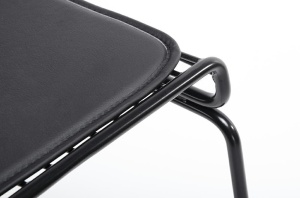 SCAUN DE BAR ROD SOFT, NEGRU, DIN METAL, STIL MODERN B2 - Img 5