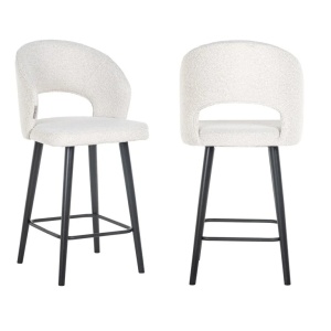 SCAUN DE BAR SAVOY WHITE BOUCLE S4561, CONFECTIONAT DIN SPUMA, LEMN SI 100% POLIESTER, RICHMOND INTERIORS