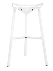 SCAUN DE BAR SPLIT PREMIUM ALB, DIN ALUMINIU, STIL MODERN, B2 - Img 2