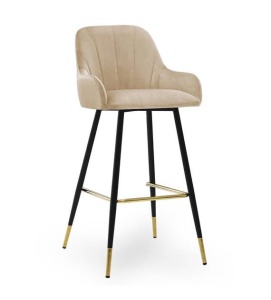 SCAUN DE BAR TULIP 70, BEJ/AURIU/NEGRU, STIL MODERN