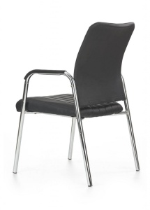 SCAUN DE BIROU/CONFERINTA VIGOR, NEGRU/CROM, TAPITERIE DIN PIELE ECOLOGICA SI PICIOARE DIN METAL, STIL MODERN - Img 3