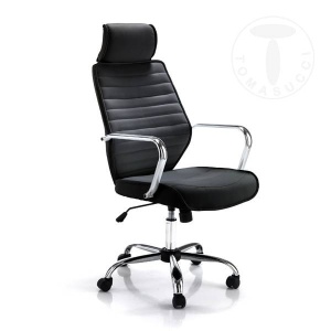 SCAUN DE BIROU, EVOLUTION ALB/NEGRU, STIL MODERN, METAL SI PIELE ECO, COD 2650 - Img 6