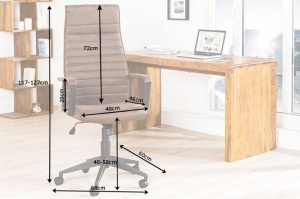 SCAUN DE BIROU MARO, LAZIO HIGH, DESIGN VINTAGE, ARTIM GROUP SELECTION - Img 7