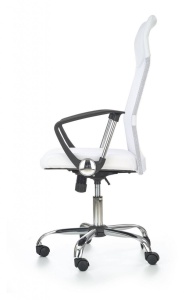 SCAUN DE BIROU VIRE, ALB/CROM, TAPITERIE DIN STOFA/PLASA SI PICIOARE DIN METAL, STIL MODERN - Img 3