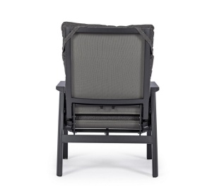 SCAUN DE GRADINA KLEDI GRI INCHIS, CONFECTIONAT DIN ALUMINIU SI TEXTIL, STIL MODERN - Img 5