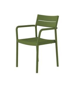 SCAUN DE TERASA CAPRI ARM 57, REALIZAT DIN PLASTIC, CULOARE VERDE, PENTRU UZ COMERCIAL, ARTIM GROUP SELECTION
