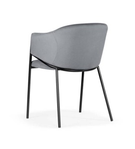 SCAUN DINING ANTALA, GRI/NEGRU, TAPITERIE DIN CATIFEA SI PICIOARE DIN METAL, STIL MODERN, ATR - Img 4