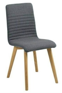 SCAUN DINING AROSA, GRI ANTRACIT/STEJAR, TAPITERIE DIN STOFA, STIL MODERN B2