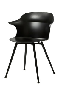 SCAUN DINING BRAZO, NEGRU, DIN POLIPROPILENA SI METAL, STIL MODERN, B2