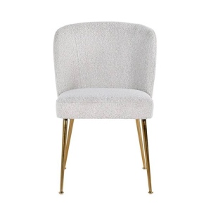 SCAUN DINING CANNON, ALB/AURIU, TAPITERIE DIN TEXTIL PLUSAT SI PICIOARE DIN METAL, STIL MODERN B2 - Img 3