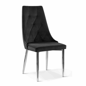 SCAUN DINING CAREN II, NEGRU/CROM, STIL CLASIC, ATR