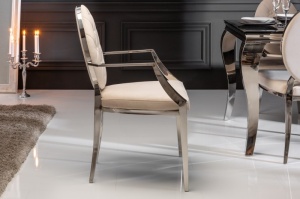 SCAUN DINING, DIN METAL SI CATIFEA BEJ, DESIGN BAROC, ARTIM GROUP SELECTION - Img 3