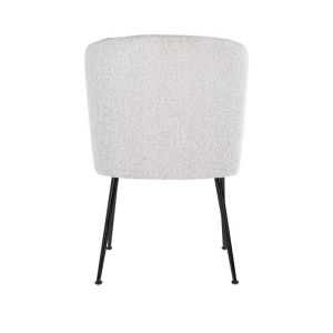 SCAUN DINING FALLON, ALB/NEGRU, TAPITERIE DIN TEXTIL PLUSAT SI PICIOARE DIN METAL, STIL MODERN - Img 2
