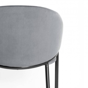 SCAUN DINING FANCY, GRI/NEGRU/AURIU, TAPITERIE DIN CATIFEA SI PICIOARE DIN METAL, STIL MODERN, ATR - Img 2