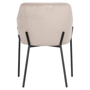SCAUN DINING FAY, KHAKI/NEGRU, TAPITERIE DIN CATIFEA SI PICIOARE DIN METAL, STIL MODERN B2 - Img 4