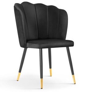 SCAUN DINING HILTON, NEGRU/AURIU/NEGRU, STIL MODERN