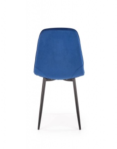 SCAUN DINING K417, ALBASTRU/NEGRU, CU TAPITERIE DIN CATIFEA SI PICIOARE DIN METAL, STIL MODERN - Img 3