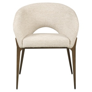 SCAUN DINING KENZI, REALIZAT DIN LEMN DE FAG SI TEXTIL IGNIFUG, CULOARE ALB/NATUR, DESIGN DEOSEBIT, RICHMOND INTERIORS