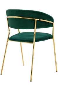 SCAUN DINING MARGO, VERDE INCHIS/AURIU, DIN CATIFEA SI METAL, STIL MODERN - Img 3