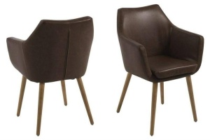 SCAUN DINING MARO/STEJAR, NORA, CU TAPITERIE DIN PIELE ECO, STIL MODERN B2
