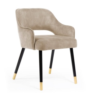 SCAUN DINING MERCY PLUS, BEJ/NEGRU/AURIU, STIL MODERN